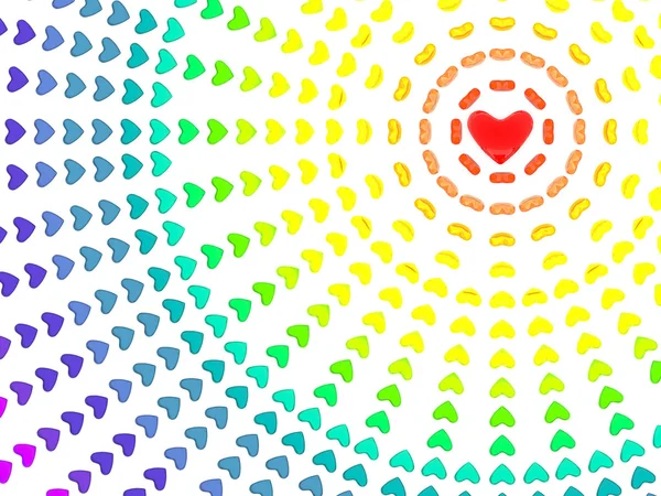 Transparentes farbenfrohes Herz — Stockfoto