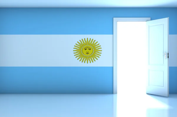 Bandera Argentina en habitación vacía — Foto de Stock