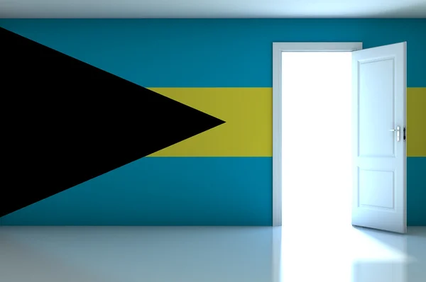 Bandeira das Bahamas no quarto vazio — Fotografia de Stock