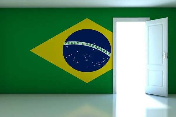 巴西国旗上空房间 — 图库照片