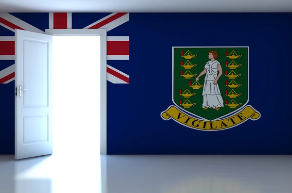 British Virgin Islands flag on empty room — Stock Photo, Image
