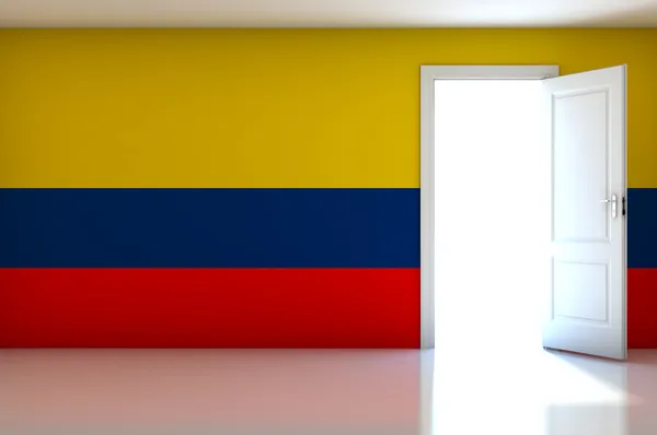 Bandera de Colombia en habitación vacía — Foto de Stock