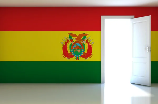Bolivianische Flagge auf leerem Raum — Stockfoto