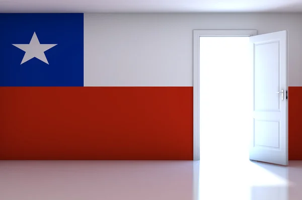 Chile vlajka na prázdné místnosti — Stock fotografie