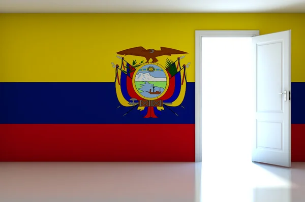 Drapeau Équateur sur chambre vide — Photo