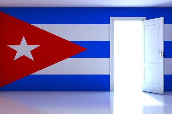 Bandera de Cuba en habitación vacía —  Fotos de Stock