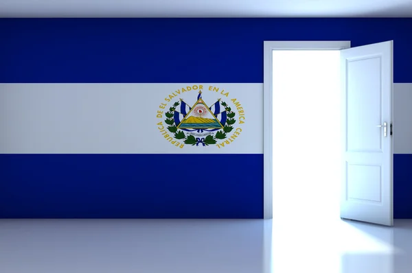 Flaga Salwadoru w pustym pokoju — Zdjęcie stockowe