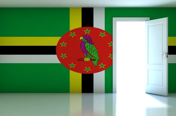 Dominika vlajka na prázdné místnosti — Stock fotografie