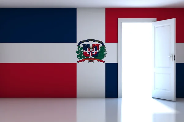 多米尼加共和国国旗上空房间 — 图库照片