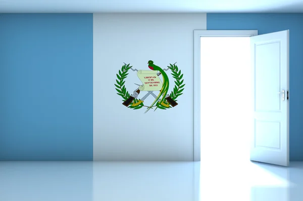 Bandeira da Guatemala no quarto vazio — Fotografia de Stock