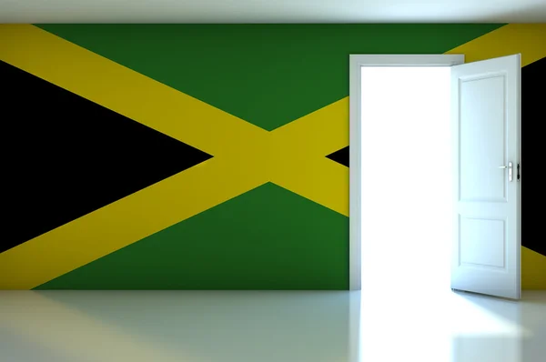 Bandiera giamaicana sulla stanza vuota — Foto Stock