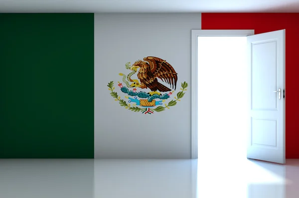 Bandeira do México na sala vazia — Fotografia de Stock