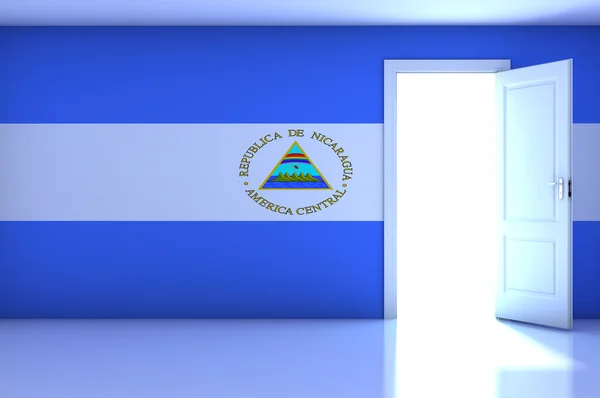 Bandera de Nicaragua en habitación vacía — Foto de Stock