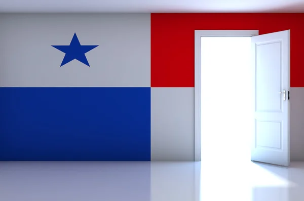 Flaga Panamy na pustym pokoju — Zdjęcie stockowe