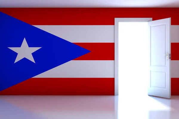 Bandiera Porto Rico sulla stanza vuota — Foto Stock