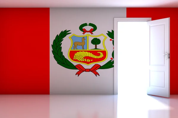 Peru flagga på tomt rum — Stockfoto