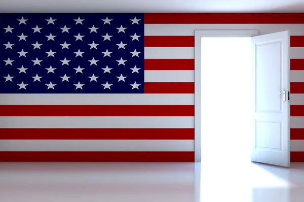 Flaga USA na pustym pokoju — Zdjęcie stockowe