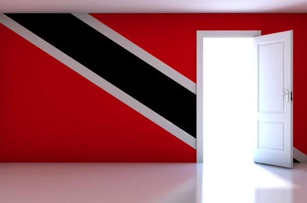 Bandeira de Trinidad e Tobago no quarto vazio — Fotografia de Stock