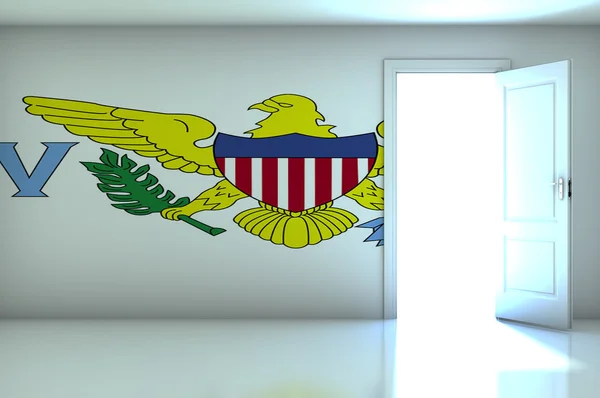 Panenské ostrovy vlajka na prázdné místnosti — Stock fotografie