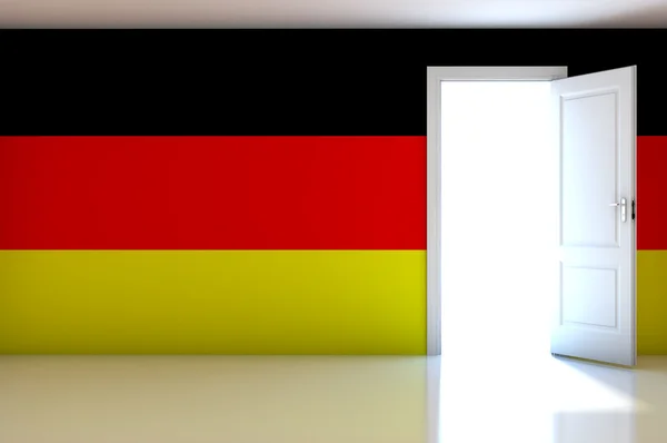 Allemagne drapeau sur chambre vide — Photo