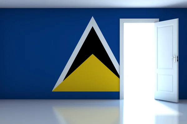 Saint Lucias flagga på tomt rum — Stockfoto