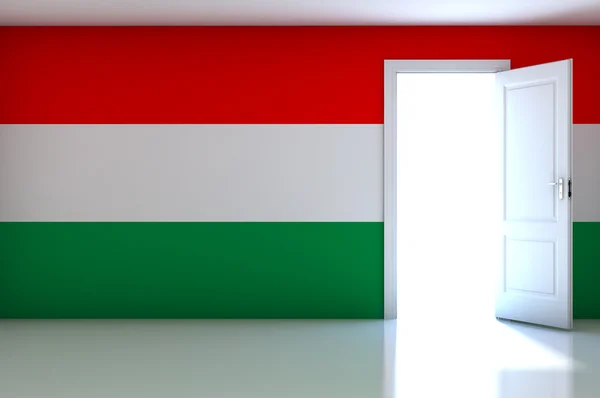 Bandera de Hungría en habitación vacía — Foto de Stock