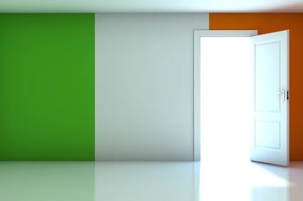 Флаг Ирландии на пустой комнате — стоковое фото