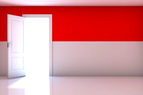 Monaco flagga på tomt rum — Stockfoto