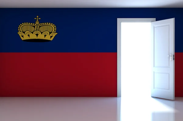 Boş oda Lihtenştayn bayrağı — Stok fotoğraf