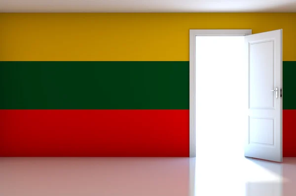Litauens flagga på tomt rum — Stockfoto