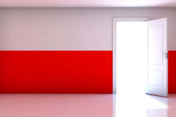 Флаг Польши на пустой комнате — стоковое фото