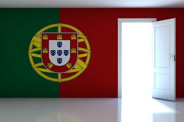 Πορτογαλία σημαία στο άδειο δωμάτιο — Φωτογραφία Αρχείου