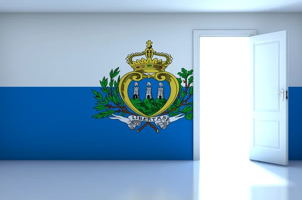 圣马力诺国旗上空房间 — 图库照片