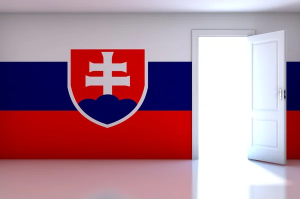 Флаг Словакии на пустой комнате — стоковое фото