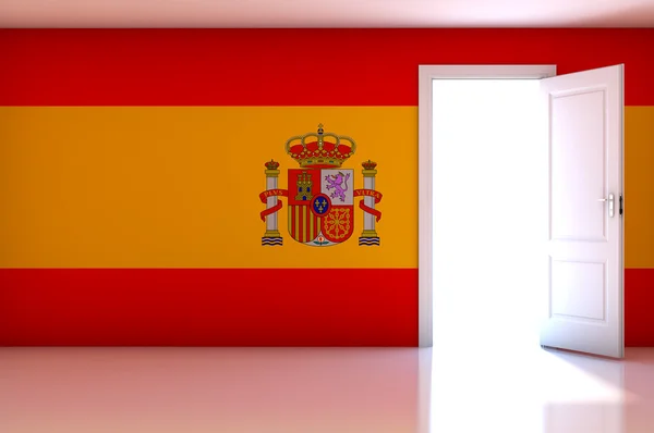 Bandera de España en habitación vacía — Foto de Stock