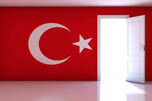 土耳其国旗上空房间 — 图库照片