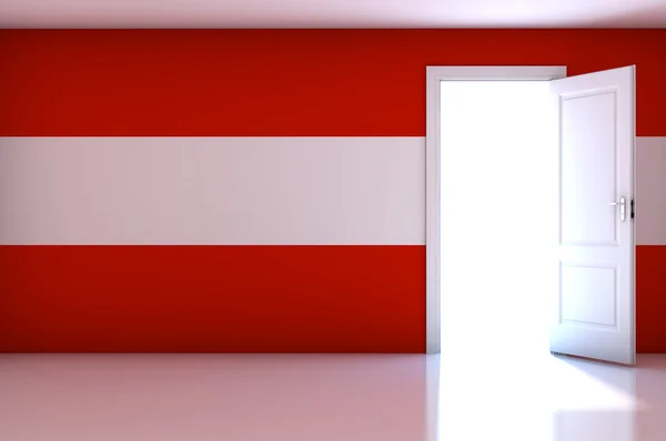 空の部屋にオーストリアの国旗 — ストック写真