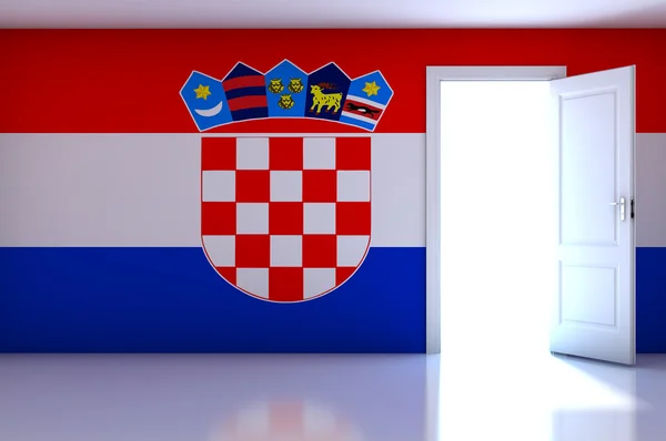 Kroatische Fahne auf leerem Raum — Stockfoto
