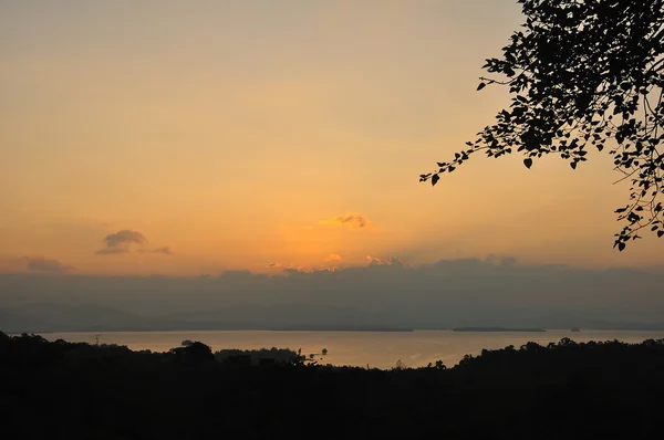 stock image Mountain silhouette on sunrise