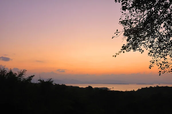 Mountain silhouette on sunset — Stock Photo, Image