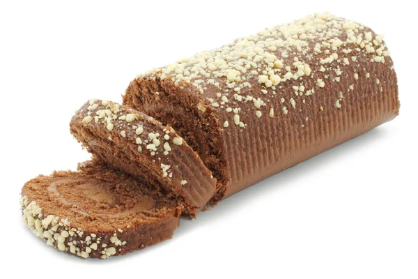 Choklad Rulltårta närbild — Stockfoto