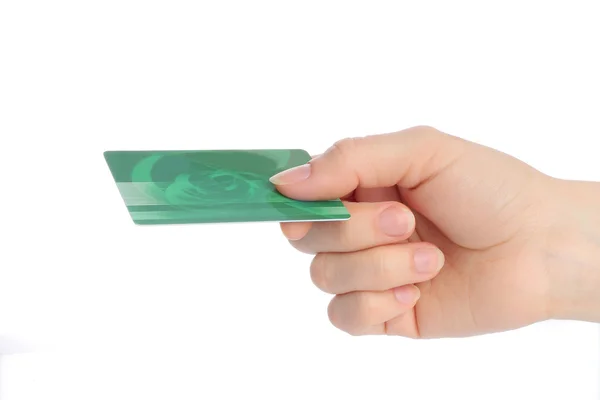 Ruka drží charge kartu — Stock fotografie