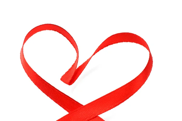 Coração de fita vermelha — Fotografia de Stock