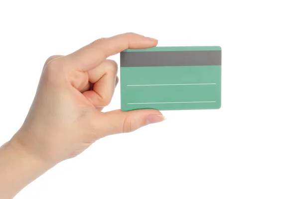 Hand holds charge card — Stock Photo, Image