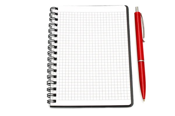 Notepad with ball pen — Stock Photo, Image