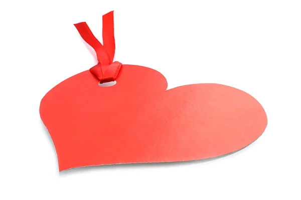 Coração com fita vermelha — Fotografia de Stock