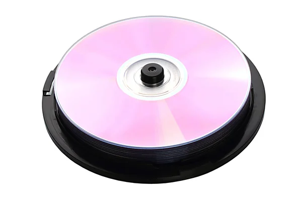 Empilhamento de discos isolados sobre fundo branco — Fotografia de Stock