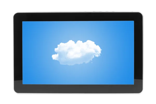 Концепция облачных вычислений на цифровом планшете — стоковое фото