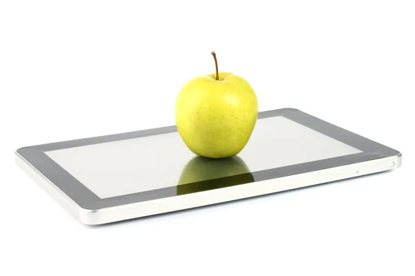 stock image Touch screen device with apple