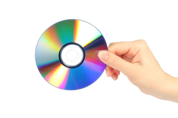 Hand met cd-disc — Stockfoto